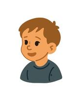 portrait of smiling boy, calm child with gentle expression vector