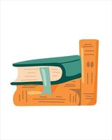 Stack of books with bookmarks symbol of knowledge and study vector