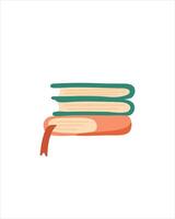 Colorful stack of books with bookmarks perfect image for bibliophiles vector