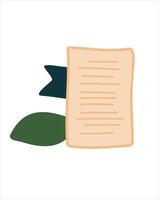 Document with a vibrant bookmark as a symbol of order and priority vector