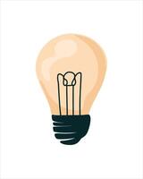 Glowing light bulb on a dark background symbol of clarity and guiding thought vector