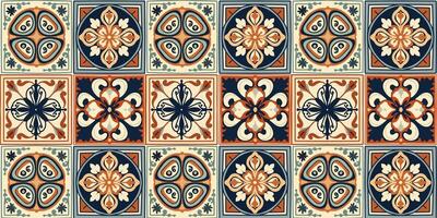 Ornament texture design, moroccan arabesque style, square shape Ceramic tile, seamless pattern vector