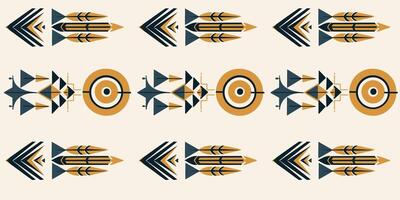 The seamless two colour pattern of ethnic texture vector
