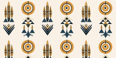 The seamless two colour pattern of ethnic geomertric texture vector