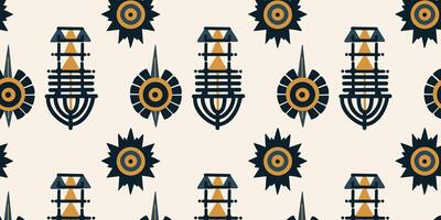 The seamless pattern of ethnic two colour texture vector