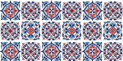 Seamless pattern of Turkish ceramic tile texture vector
