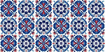 Seamless pattern of asterisk - round texture ornament stylized in red - blue tones vector
