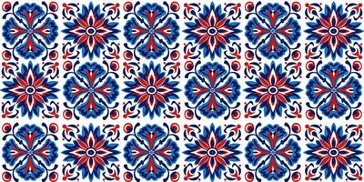 Seamless pattern of Asterisk - rhombus texture ornament stylized in red - blue tones vector