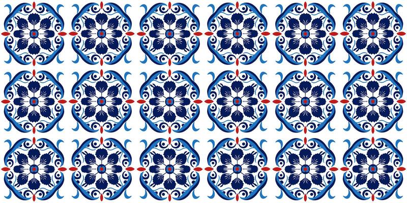 Seamless pattern of texture ornament design in red - blue tones
