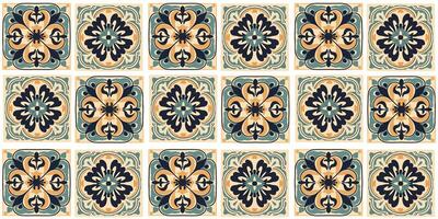 pattern from colorful Moroccan tiles vector
