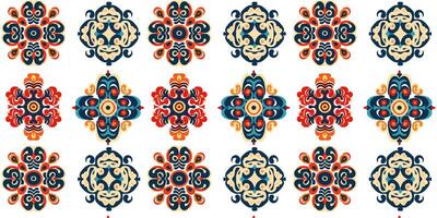Ethnic style seamless pattern. Azulejo ceramic tile design. Zellige ornament. Talavera tracery motif. vector