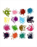 Set of multi-colored blots or spots vector