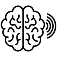 Brain Waves Concept Mental Activity and Communication, Neural Connections, Thinking Processes Illustration vector