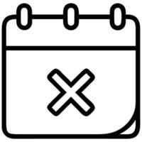 Calendar Icon with Cross Mark Depicting Cancellation, Event Removal, or Deadline Missed vector