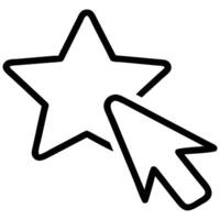 Black Outline Star Icon with Pointer Arrow for Rate or Favorite Symbol vector