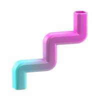 3D rendered zigzag shape with gradient on transparent background png