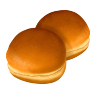 Two Cream Buns on transparent Background Sweet Pastry Dessert png
