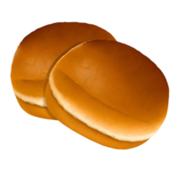 Stacked Hamburger Buns on transparent Background Ready for Filling png