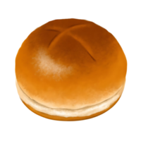 Sweet Bread Roll with Cross on Top Isolated on transparent Background png