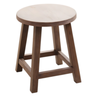 Wooden Stool with Round Seat Isolated on transparent Background png