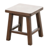 Wooden Stool with Square Seat Isolated on transparent Background png