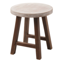 Rustic Round Wooden Stool on transparent Background png