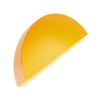 Yellow half circle shape on transparent background with glossy finish png
