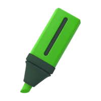Isolated green highlighter for education and design on transparent background png