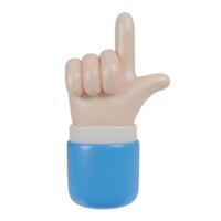 Cartoon hand pointing upward with index finger on transparent background png