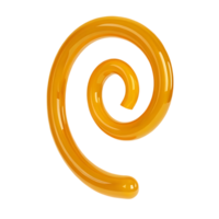 Golden spiral design element 3D render on transparent background png