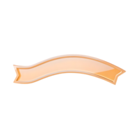 Peach ribbon with golden border on transparent background png