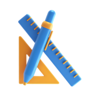 Stylized drafting tools on transparent background for design projects png