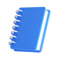 Blue Notebook with White Spiral Binding on transparent Background png