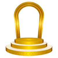 Golden Stage with Archway for Product Display on transparent Background png