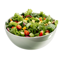 Fresh Salad with Colorful Ingredients in White Bowl on transparent Background png