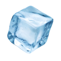 Translucent Ice Cube with Blue Tint on transparent Background png