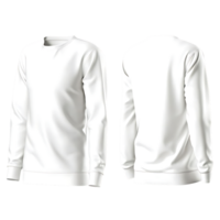 White Crew Neck Sweatshirt Mockup Front and Back png