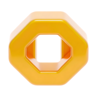 Yellow Hexagon Shape with Inner Frame Abstract Design png
