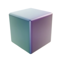 Gradient Cube Abstract 3D Background Design png