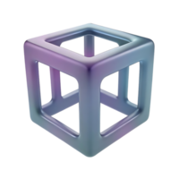 Hollow Cube with Gradient Colors 3D Abstract Render png
