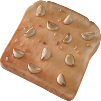 Overhead Shot of Toast with Garlic Cloves png