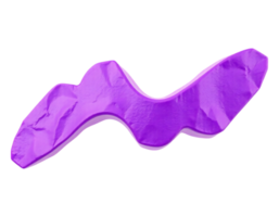 Abstract 3D purple shape with wrinkled texture on a transparent background png