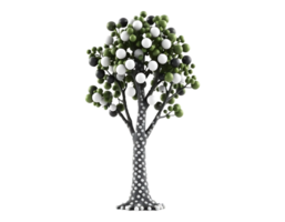3D Render of a Decorative Tree with Spherical Fruits on Transparent Background png