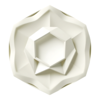 Geometric 3D Rendered White Polygon Shape with Layered Design png