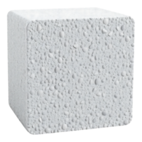3D Render of a Textured White Cube png