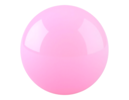 A photorealistic 3D rendering of a pink, glossy sphere against a transparent background. png
