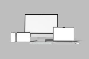 Multidevices responsive website blank mockup photo