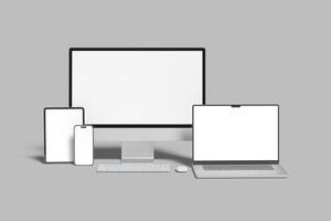Multi devices responsive website blank mockup photo