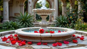 the petals of a single red rose lie scattered across a white photo