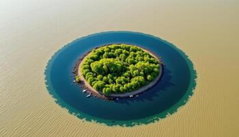 isolated marsh island surrounded by shallow water photo